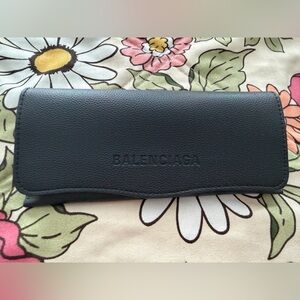 Balenciaga Black Leather box sunglasses